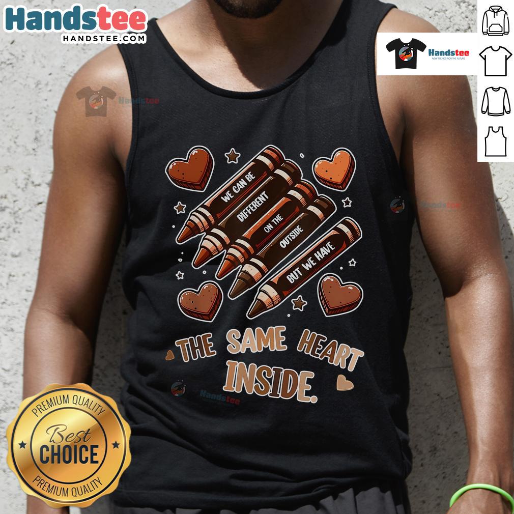 Good Crayons Same Heart Black History Month African American tank top featuring vibrant design celebrating diversity.