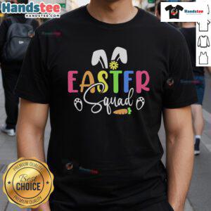 Family wearing matching Easter Day T-shirts for bunny egg hunt, showcasing unity and fun in festive celebration.