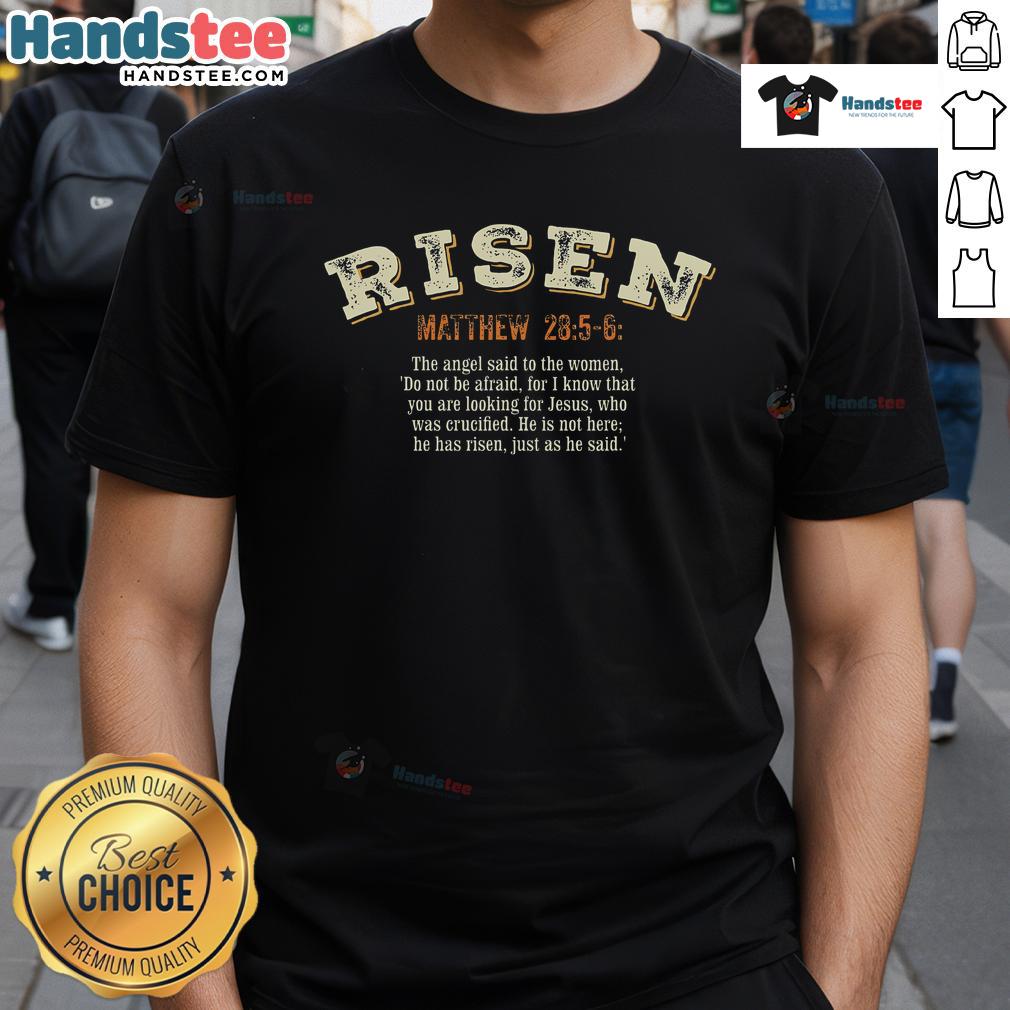 Good Jesus Has Risen Christian Easter Resurrection T-Shirt featuring a vibrant design celebrating the resurrection of Christ.
