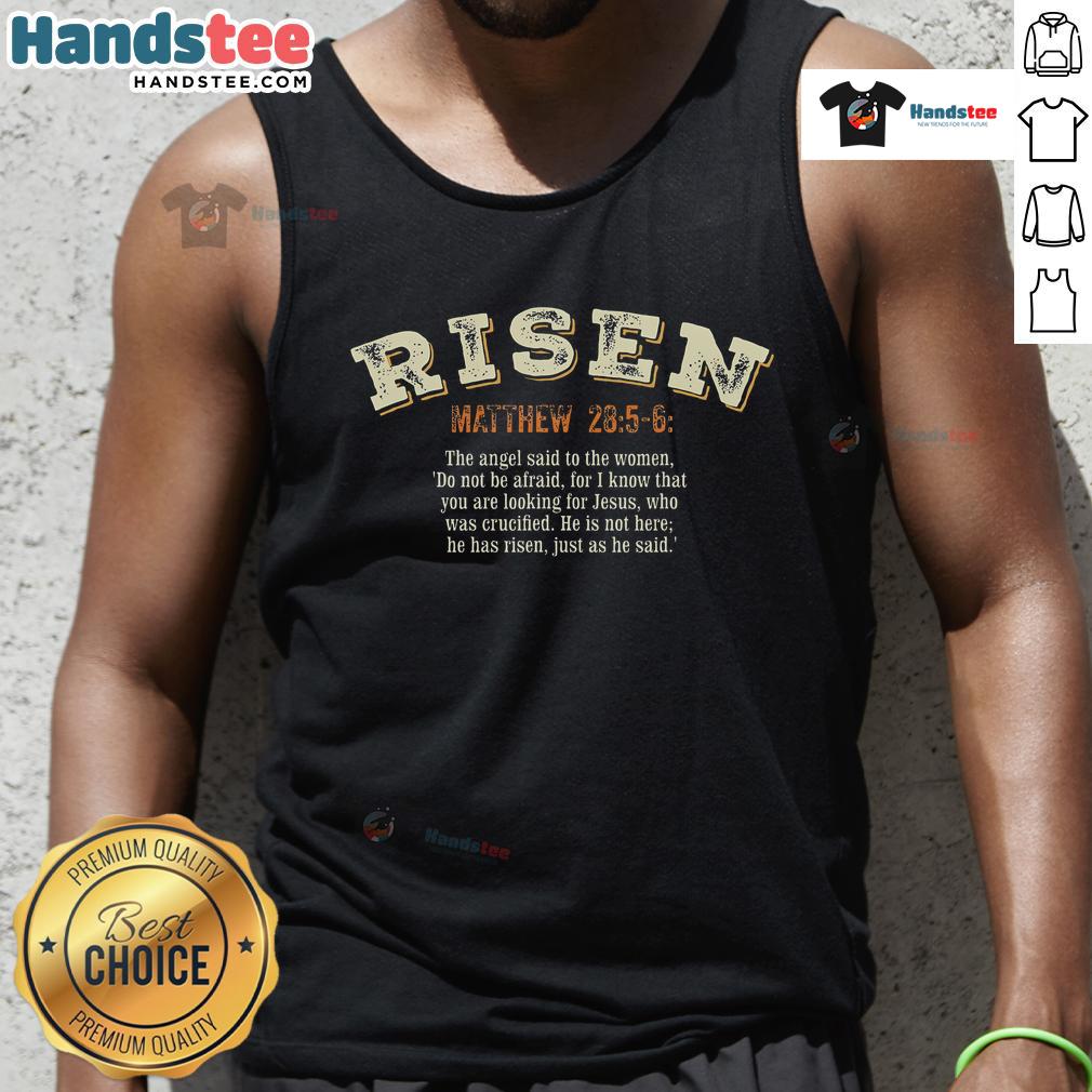 Good Jesus Has Risen Christian Easter Resurrection tank top featuring a vibrant design celebrating the holiday.