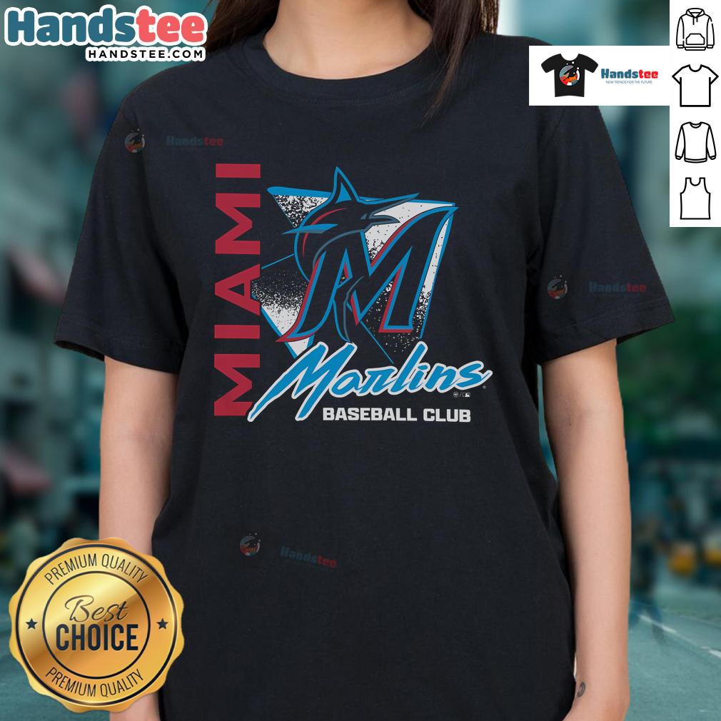 Good Miami Marlins Side Arm Baseball Club ladies tee featuring team logo and stylish design for female fans.