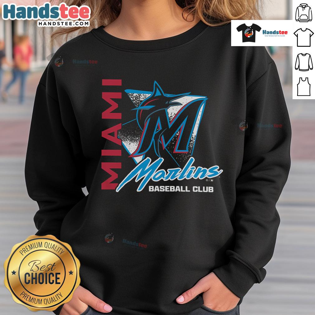 Good Miami Marlins Side Arm Baseball Club sweatshirt featuring vibrant team colors and logo, perfect for fans.
