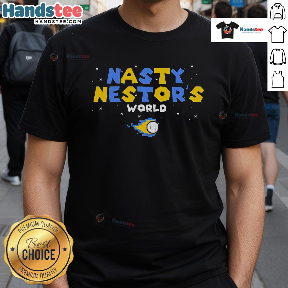 Good Nasty Nestor's World T-Shirt featuring colorful graphics and a fun design for fans of unique apparel.