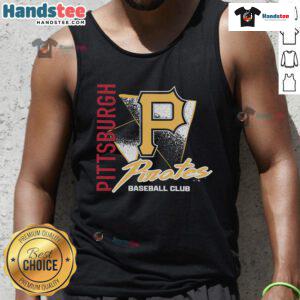 Pittsburgh Pirates side arm baseball club tank top featuring vibrant team colors and logo, perfect for casual fans.