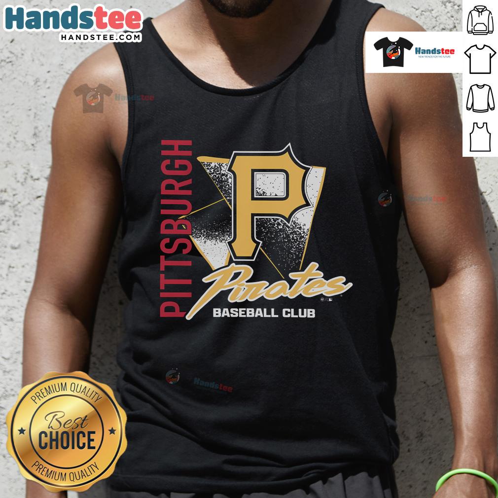 Pittsburgh Pirates side arm baseball club tank top featuring vibrant team colors and logo, perfect for casual fans.