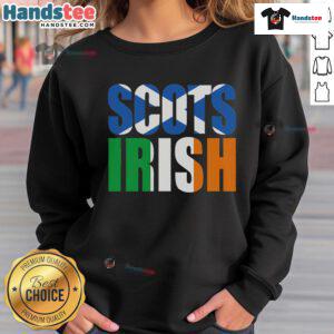 Good Scots Irish flag design on a cozy sweatshirt celebrating Scottish and Irish heritage.