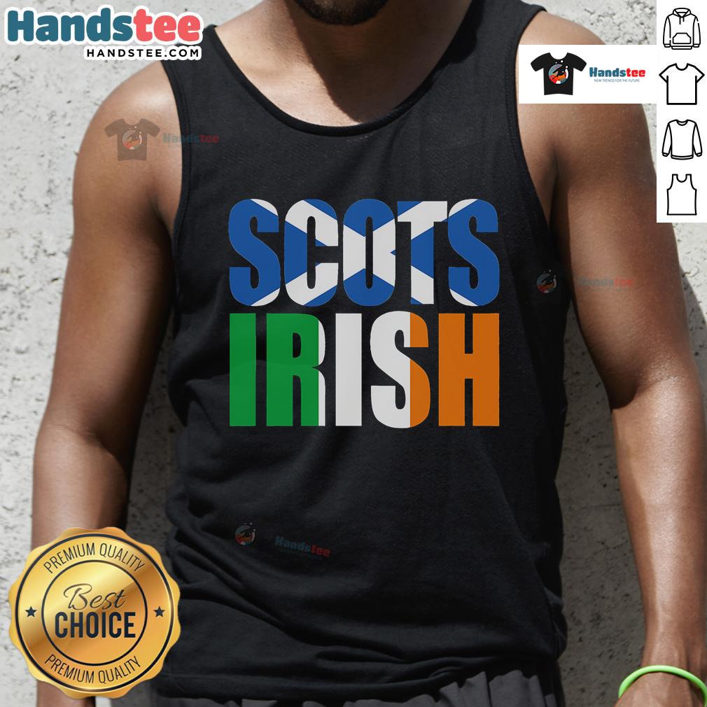 Good Scots Irish flag design on a stylish tank top, celebrating Scottish and Irish heritage with vibrant colors.