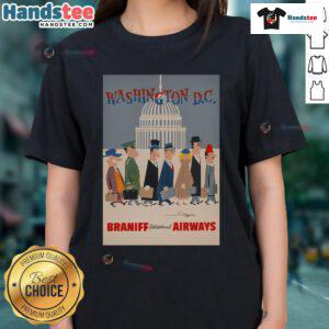 Good Washington DC Braniff International Airways Ladies Tee featuring vintage airline logo and stylish design.