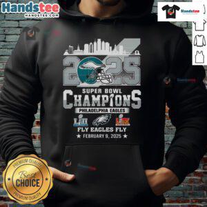 Hot LIX Super Bowl 2025 Fly Eagles Fly hoodie featuring Philadelphia football helmet, perfect for fans celebrating the champions.