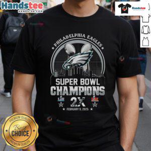 Alt Text: Hot Philadelphia Eagles Super Bowl Champions Repeat 2017 2025 T-Shirt featuring bold team logo and vibrant colors.