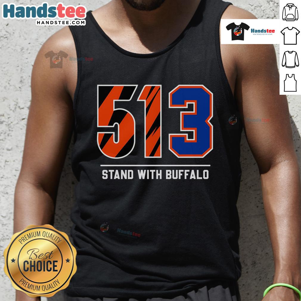 Nice 513 Stand With Buffalo Tank Top featuring a bold graphic design, perfect for casual wear and showing support.