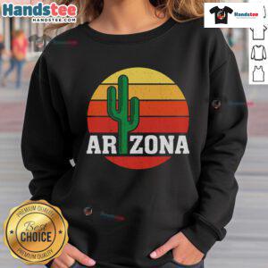 Cozy Nice Arizona Cactus Sunset Sweatshirt featuring a vibrant sunset and cacti design, perfect for desert lovers.
