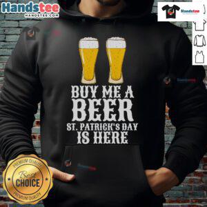 Nice Buy Me A Beer St Patrick's Day Hoodie featuring festive green design and playful text for celebrating the holiday.