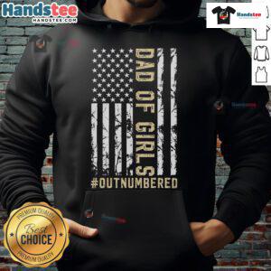 Nice dad of girl outnumbered hoodie featuring a playful design, perfect for fathers with daughters, showcasing family love.