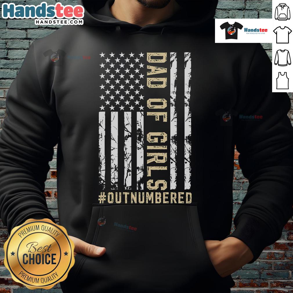 Nice dad of girl outnumbered hoodie featuring a playful design, perfect for fathers with daughters, showcasing family love.