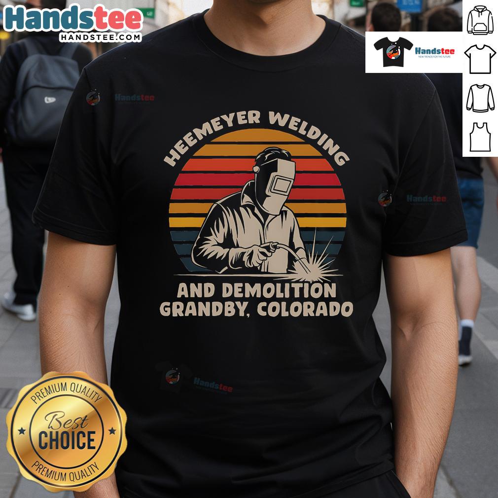 Nice Heemeyer Welding Demolition T-Shirt featuring a design inspired by Grandby, Colorado, perfect for enthusiasts.