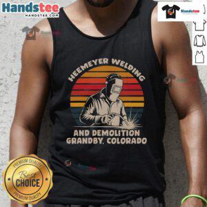 Nice Heemeyer Welding Demolition tank top featuring a vibrant design, perfect for fans in Grandby, Colorado.