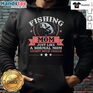A proud fishing mom wearing a cozy hoodie, showcasing her love for fishing and family in a serene outdoor setting.