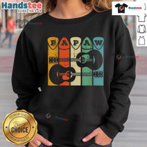 Retro guitar player sweatshirt featuring a nice papaw guitar pick design, perfect for grandpas who love music.