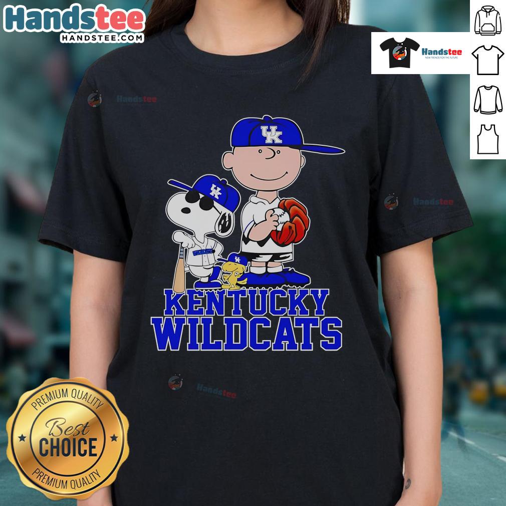 Kentucky Wildcats players wearing Nice Peanuts ladies tee during a game, showcasing team spirit and style.