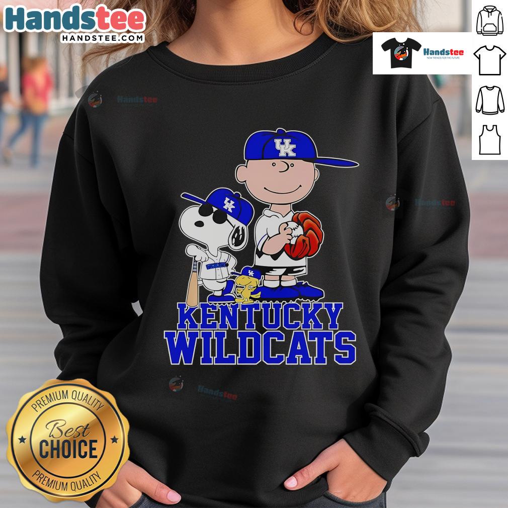 Kentucky Wildcats players wearing a Nice Peanuts sweatshirt, showcasing team spirit and style in a vibrant sports setting.