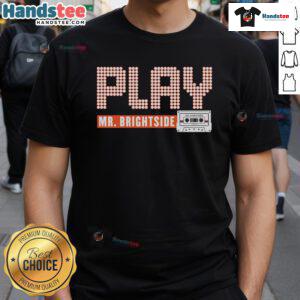 Stylish 'Nice Play Mr Brightside' T-Shirt featuring vibrant graphics, perfect for music lovers and fans of The Killers.