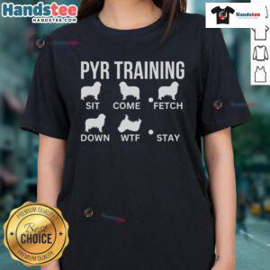 Nice Pyrenees training tricks for Pyr dogs on a stylish ladies tee design, perfect for dog lovers and trainers.
