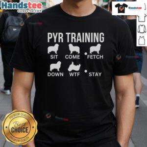 Nice Pyrenees training tricks Pyr dog t-shirt design featuring a playful Great Pyrenees in action.