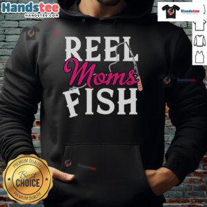Cozy Fishing Mama hoodie featuring 'Nice Reels Moms Fish' design, perfect for stylish fishing enthusiasts.