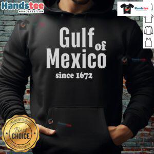 Vintage Gulf of Mexico hoodie design since 1672, showcasing retro style and coastal vibes for beach lovers.