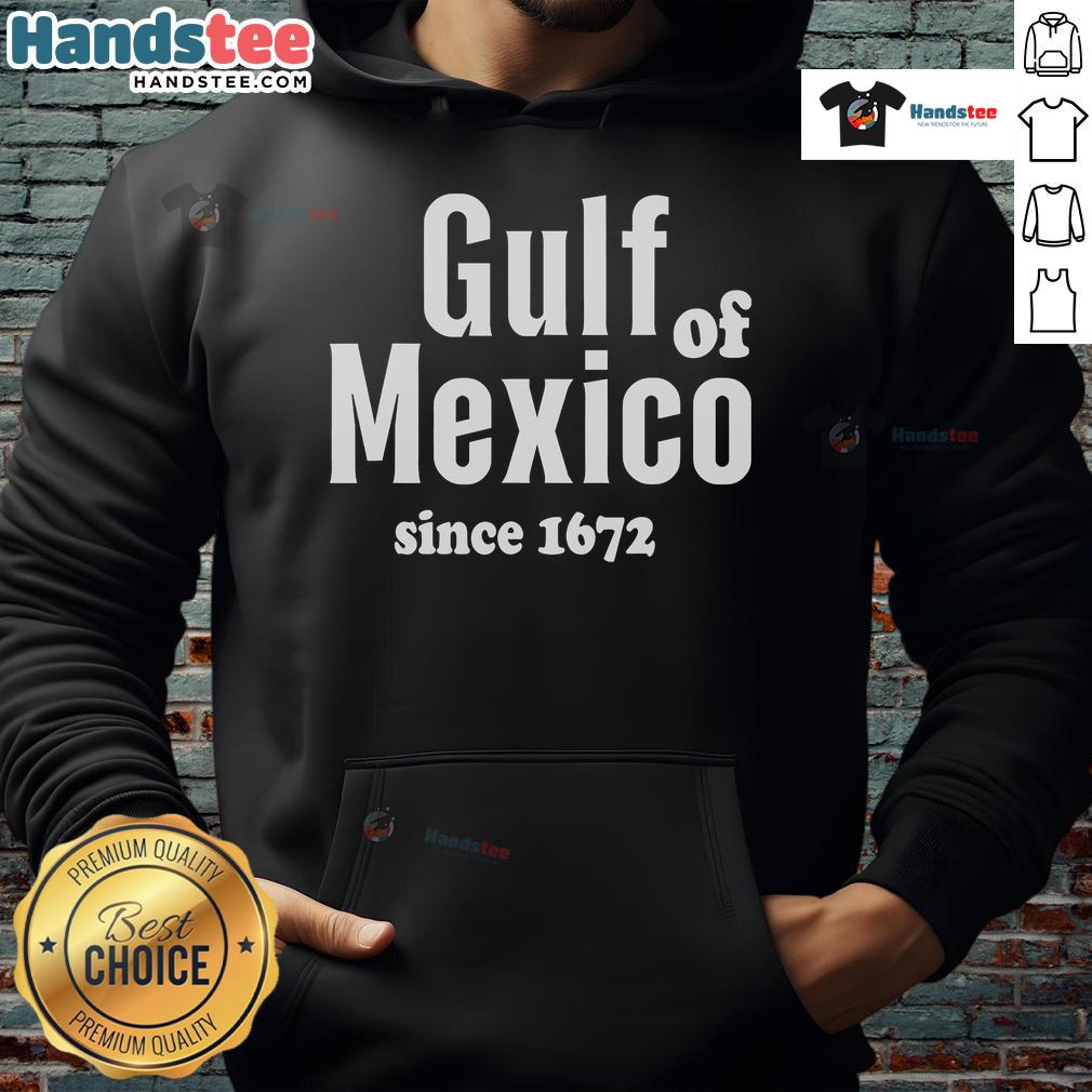 Vintage Gulf of Mexico hoodie design since 1672, showcasing retro style and coastal vibes for beach lovers.
