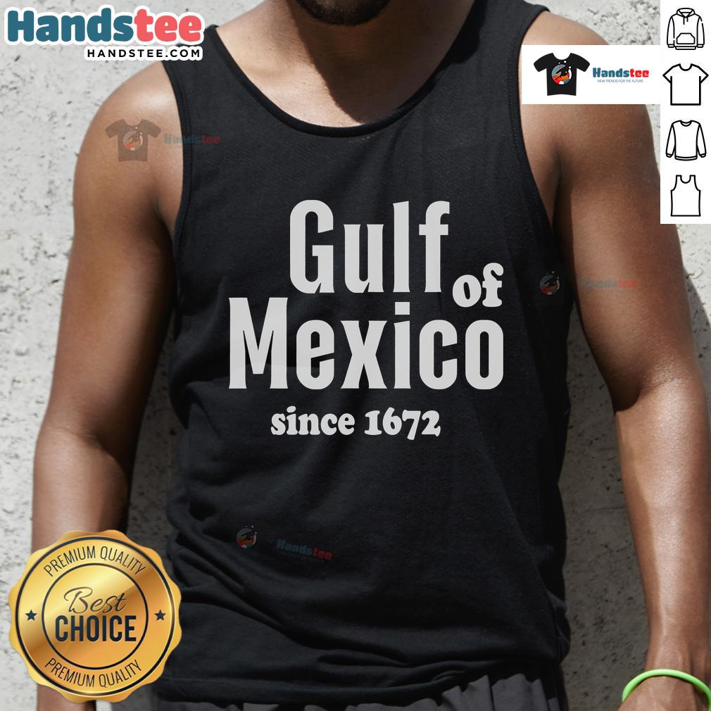 Vintage tank top featuring a retro Gulf of Mexico design, established since 1672, perfect for casual beachwear.