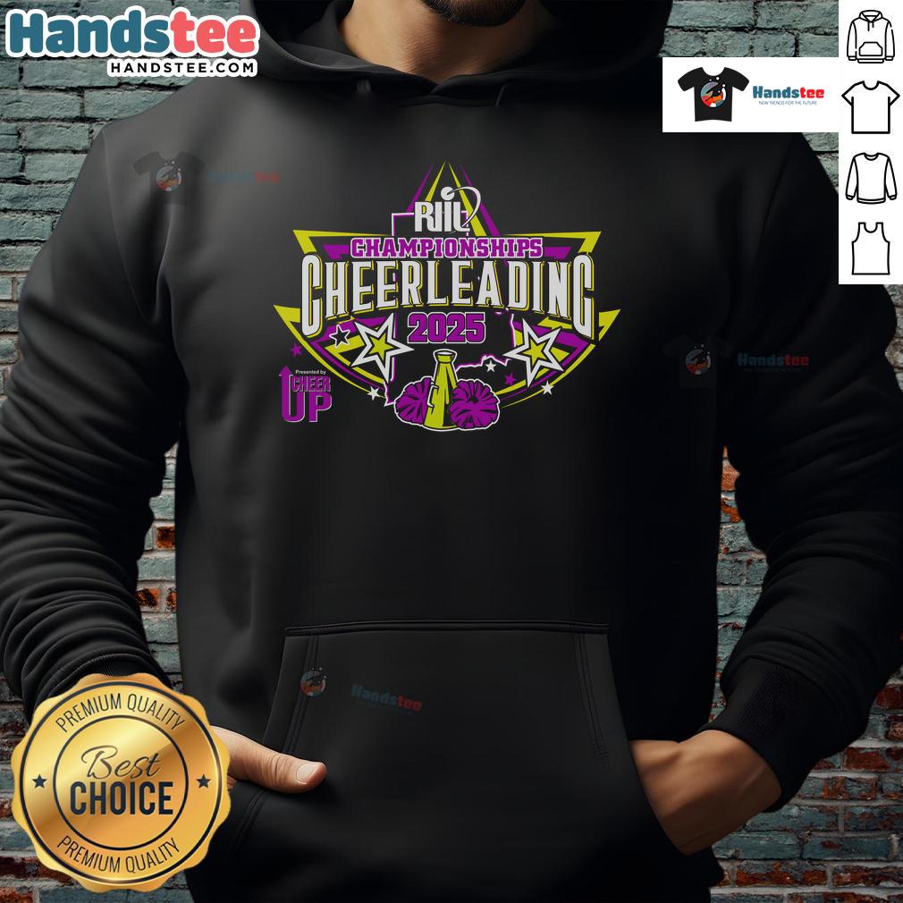 2025 Nice Riil Championships Cheerleading hoodie featuring vibrant team colors and logo, perfect for fans and competitors.