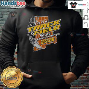 Nice Riil Indoor Track and Field State Championships 2025 hoodie featuring a stylish design for athletes and fans.