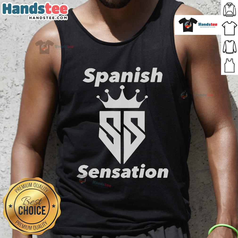 Stylish Nice Spanish Sensation tank top displayed on a wooden background, perfect for summer outfits and casual wear.
