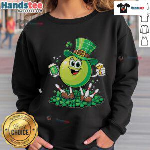 St. Patrick's Day bowling sweatshirt for beer lovers featuring a fun design, perfect for festive celebrations and casual wear.