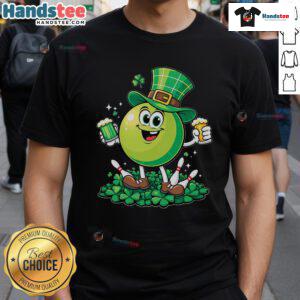 Funny St. Patrick's Day bowling t-shirt for beer lovers featuring a playful design perfect for festive celebrations.