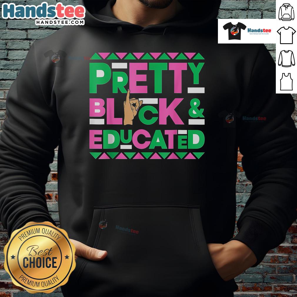 Nice Vintage Alpha Pretty Black and Educated Alpha hand sign graphic on a stylish 1908 hoodie.