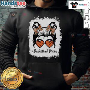 Alt Text: Official Bleached Basketball Mom hoodie featuring a messy bun design, perfect gift for Mother's Day.