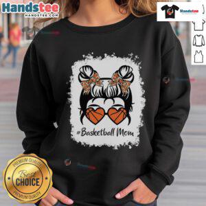 Official Bleached Basketball Mom sweatshirt featuring a stylish messy bun, perfect for Mother's Day celebrations.