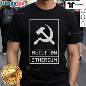 Official Built On Ethereum By Vectorized T-Shirt featuring Ethereum logo and modern design, perfect for crypto enthusiasts.