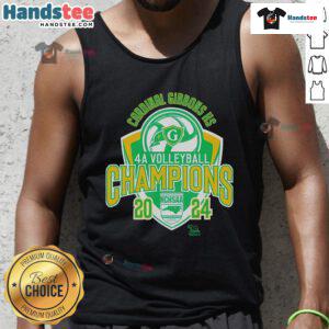 Official Cardinal Gibbons HS 4A Volleyball Champions NCHSAA 2024 tank top showcasing team pride and athletic achievement.