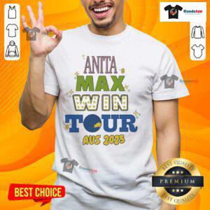Official Drake The Anita Max Win Tour In Australia 2025 T-Shirt featuring bold graphics and tour details.