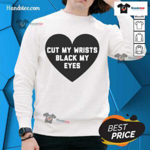 Official Hawthorne Heights Cut My Wrists Black My Eyes sweatshirt featuring band logo and stylish design for fans.
