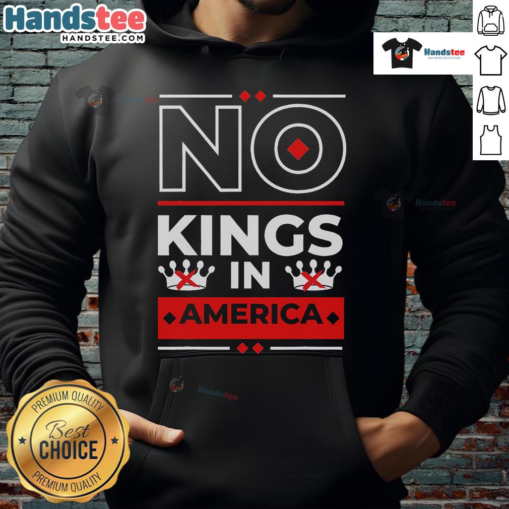 Official No Kings In America We The People Political Hoodie featuring bold text and a modern design for activism.