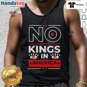 Official No Kings in America We The People political tank top featuring bold text design for patriotic apparel.