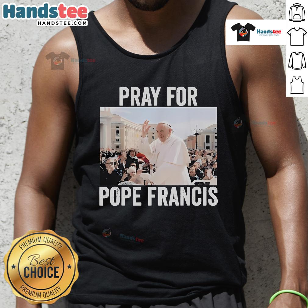 Official Pray For Pope Francis Christian Catholic 2025 Tank Top featuring vibrant design and inspirational message.