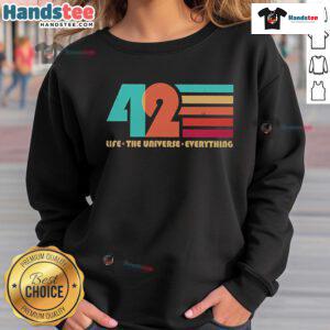 Official 'The Answer Is 42' sweatshirt featuring a stylish design about life, the universe, and everything.