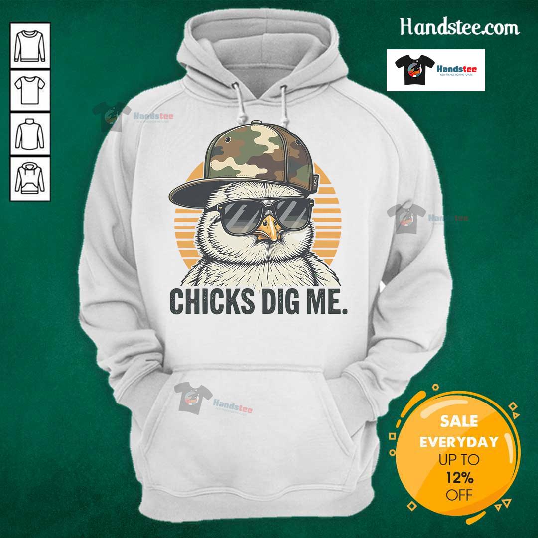 Premium Chicks Dig Me Easter Hoodie featuring vibrant colors and a fun design, perfect for spring celebrations.
