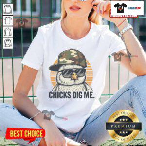 Premium Chicks Dig Me Easter Ladies Tee featuring vibrant colors and a playful design perfect for festive spring celebrations.